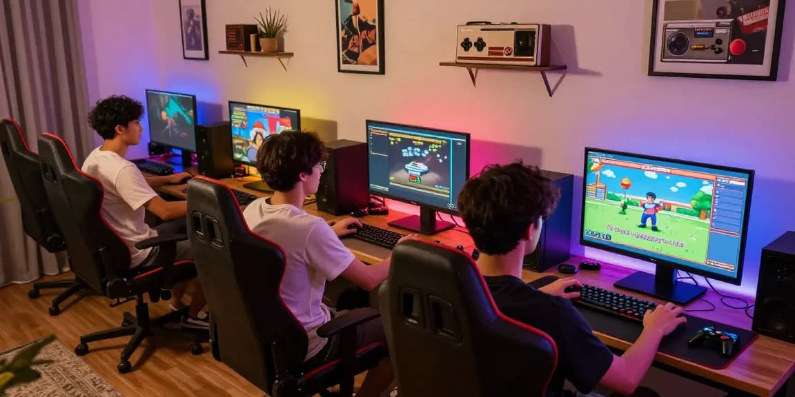 Pengalaman gaming nostalgia dengan lazadatoto di ruangan gaming modern yang nyaman