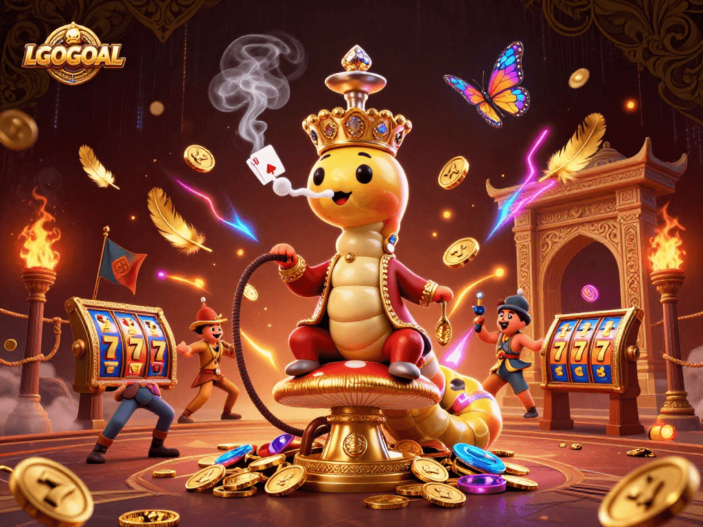 Experience thrilling gameplay with LGOGOAL at a vibrant online casino illustrated in 3D.