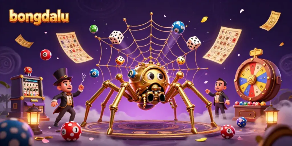 Catch the excitement with bongdalu in this dynamic steampunk casino scene featuring colorful lottery elements.