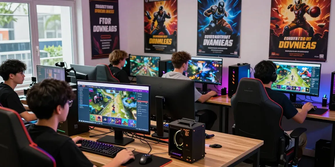 Gamers engaging in the Nagahitam303 community, showcasing vibrant gaming setups and avatars.