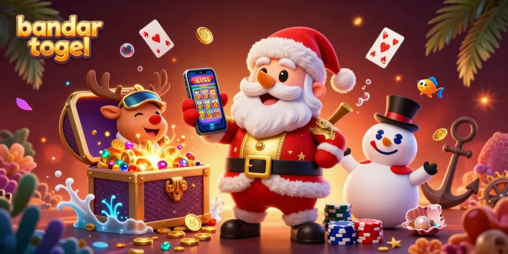Menangkan bandar togel dengan ilustrasi Santa dan teman-teman dalam kasino yang megah.