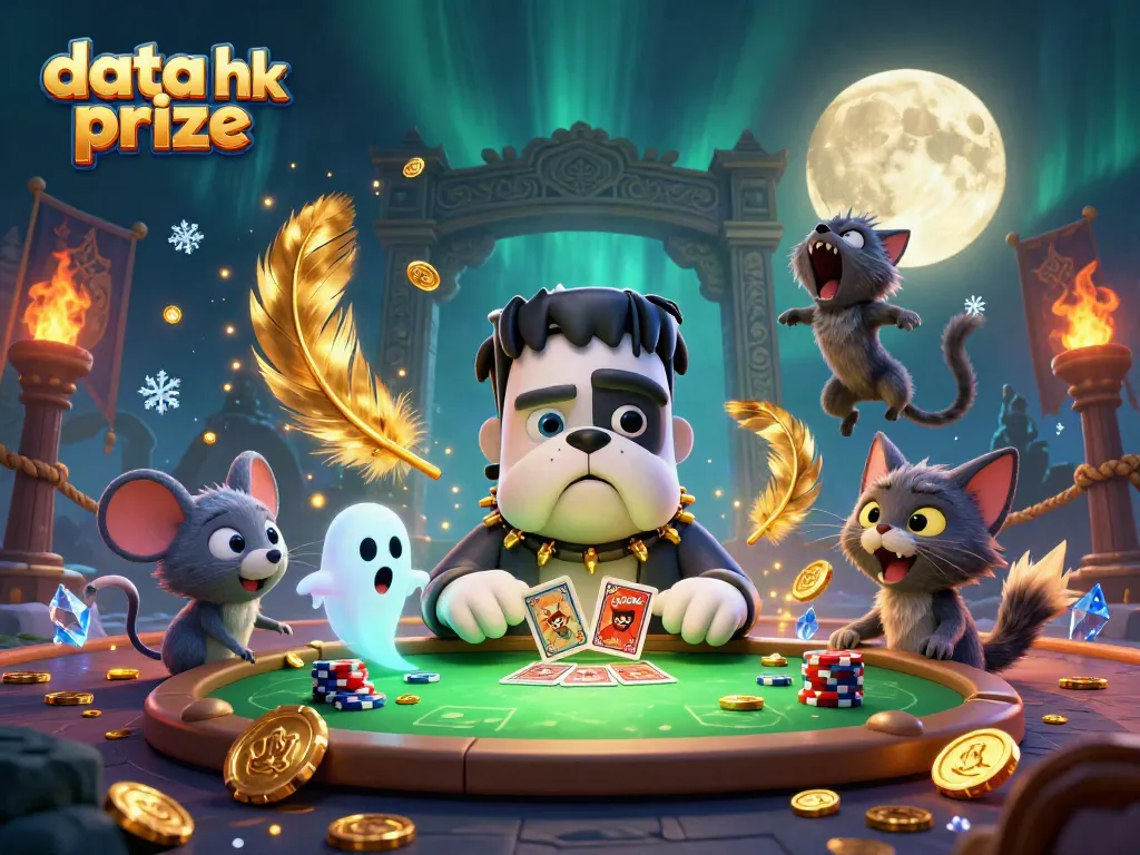 Menyaksikan data hk prize yang akurat dalam ilustrasi kasino imajinatif dengan dadu dan kartu.
