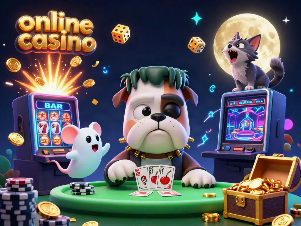 Join the thrilling world of online casino games with vibrant characters and winning elements!