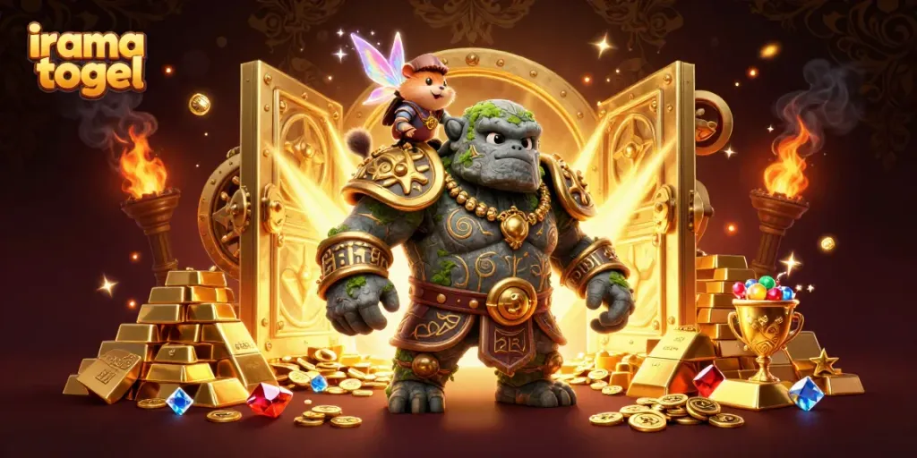 Experience irama togel magic in a vibrant 3D scene showcasing gaming treasures and enchanting characters.