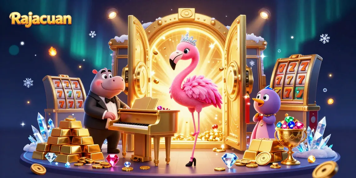 Rajacuan menghadirkan pengalaman bermain yang mengasyikkan dengan penyanyi flamingo dan pemusik hippo dalam suasana kasino