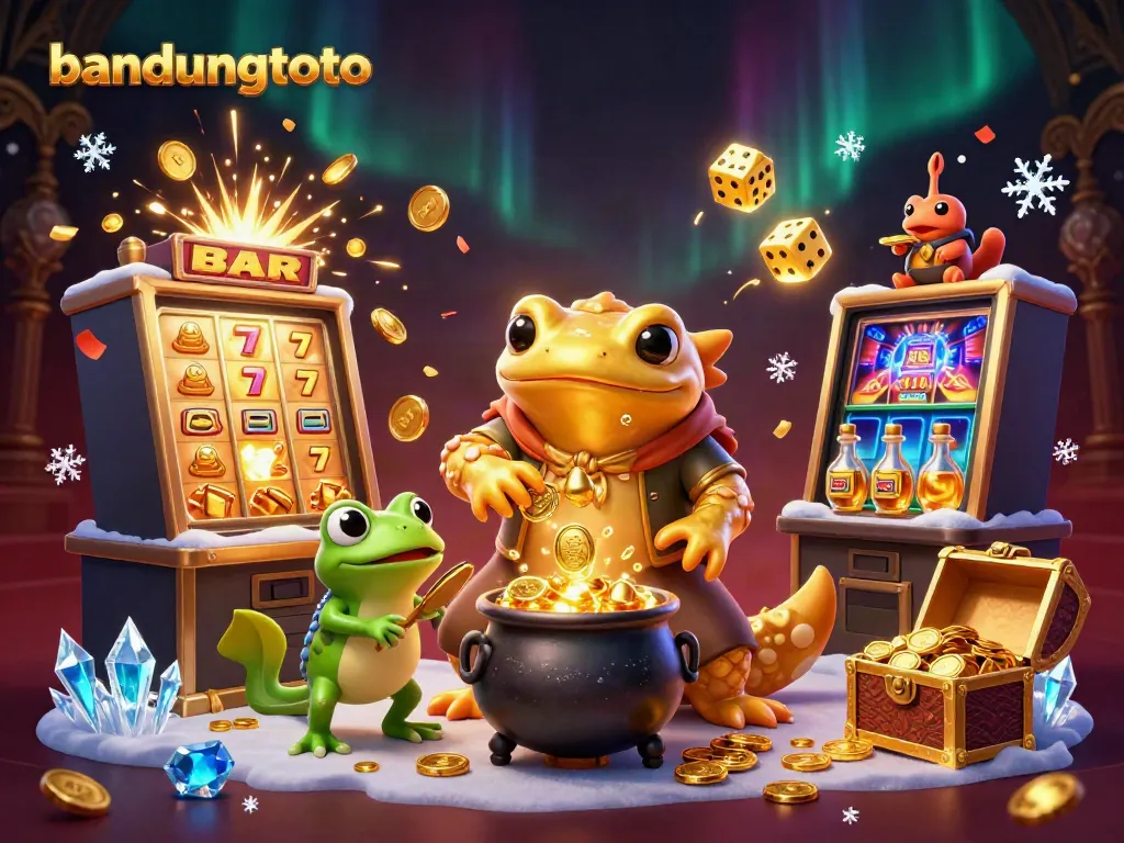 Engaging illustration of bandungtoto with a golden salamander alchemist and thrilling casino elements.