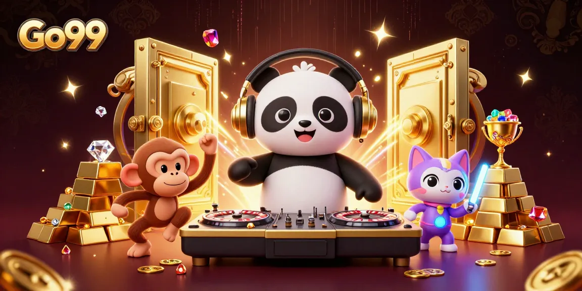 Engage in thrilling casino adventures with Go99, where fun meets excitement in this vibrant 3D scene.