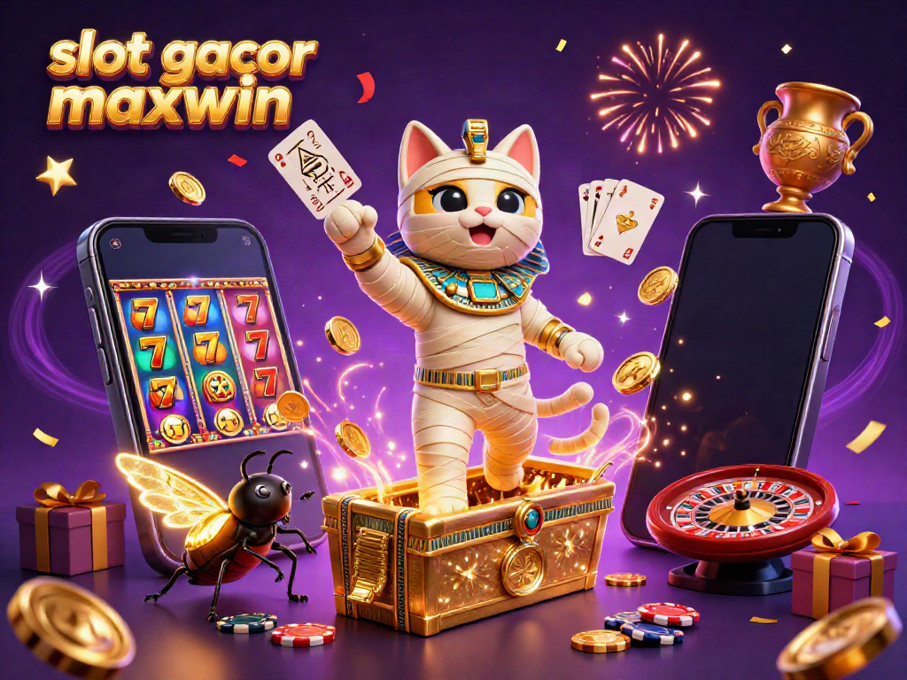 Experience slot gacor maxwin with vibrant characters and game elements in an exciting pyramid casino.