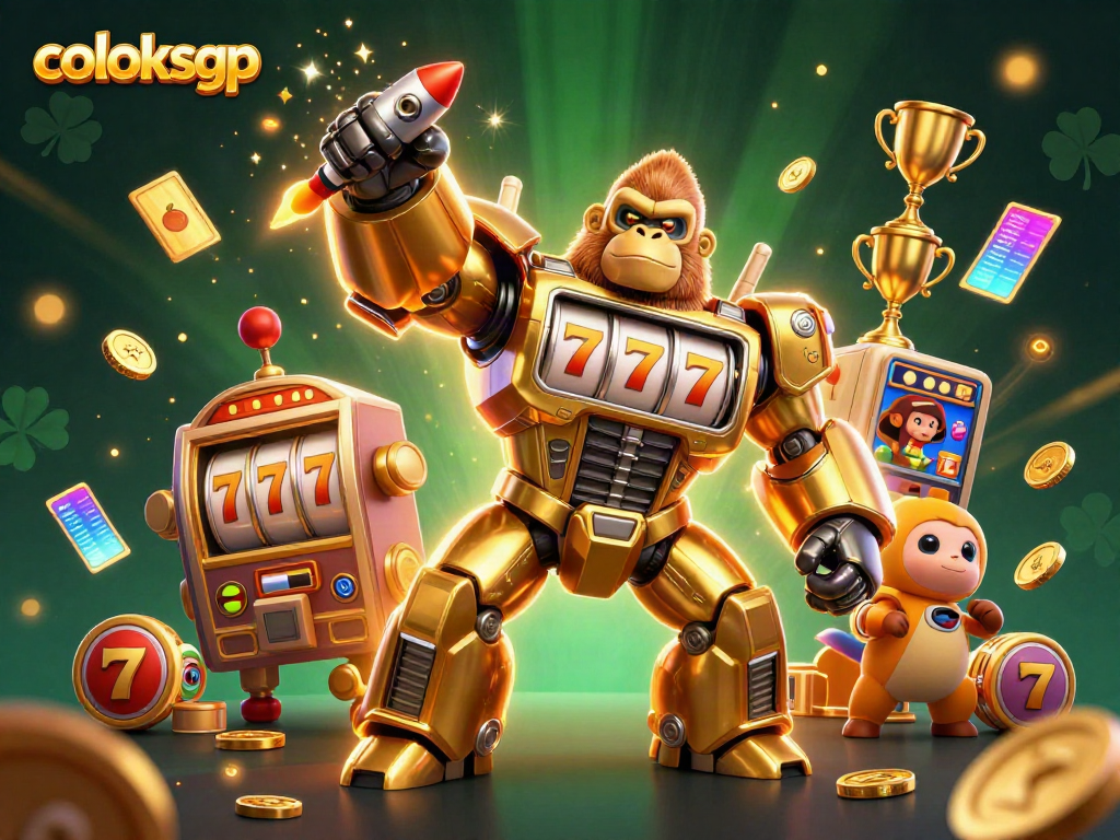 Slot online coloksgp dan gorila transformator hadir dalam suasana kasino yang meriah.