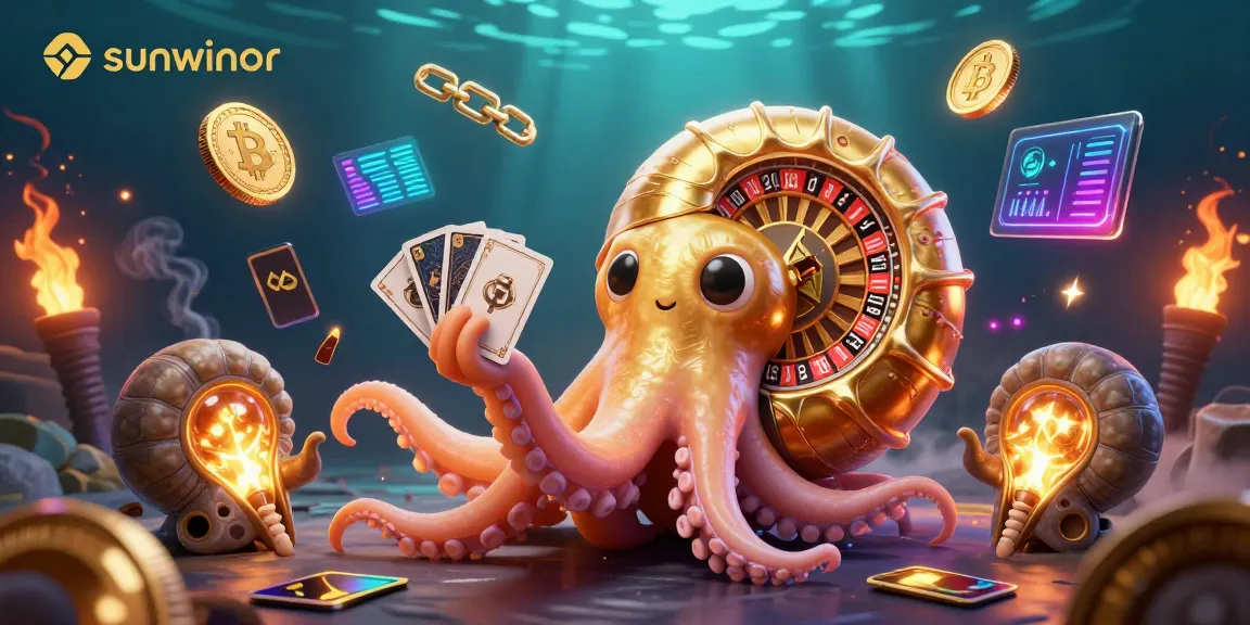 Engage with sunwinor's vibrant casino scene featuring a golden spiral roulette wheel nautilus and glowing coins.