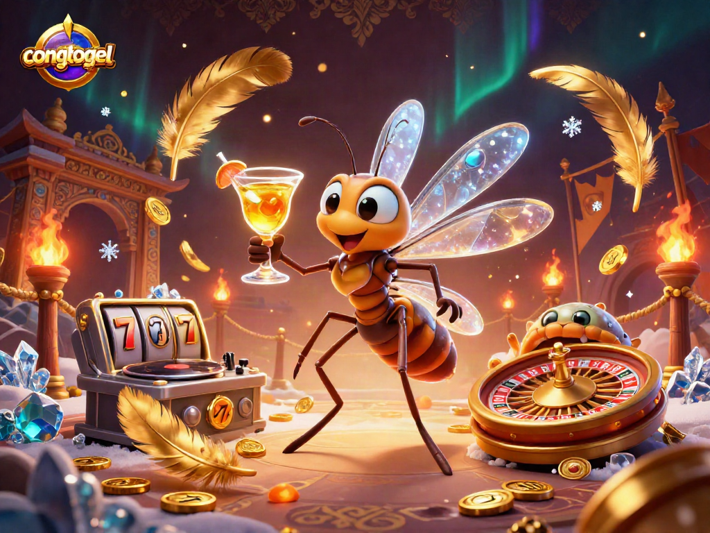 Engage with congtogel features in a vibrant 3D casino scene featuring unique gaming elements and characters.