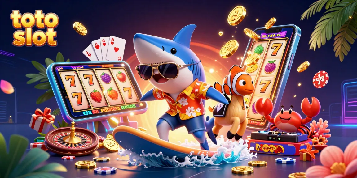Engage with the vibrant toto slot scene showcasing colorful slots and dynamic characters.