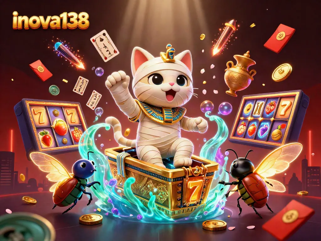 Experience thrilling gameplay at inova138 with vibrant 3D casino scenes and dynamic winning elements.