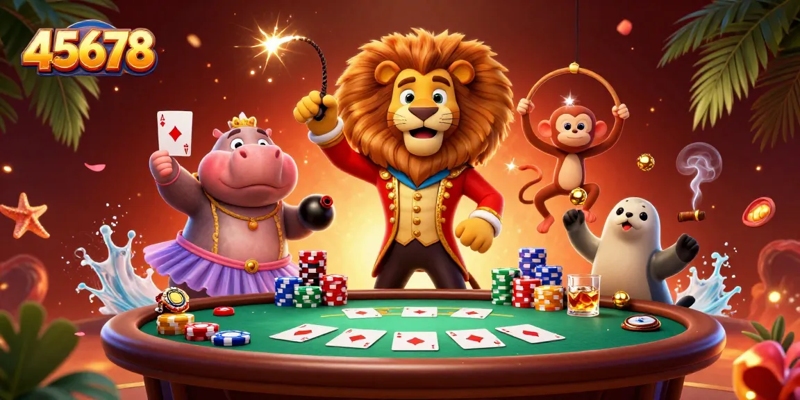 Join the excitement at 45678 casino with vibrant characters and dynamic poker elements.