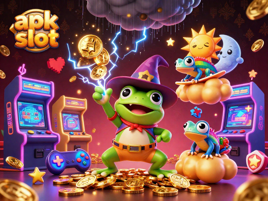 Mainkan apk slot dengan gambar menyenangkan, simbol keberuntungan, dan suasana yang mengasyikkan.