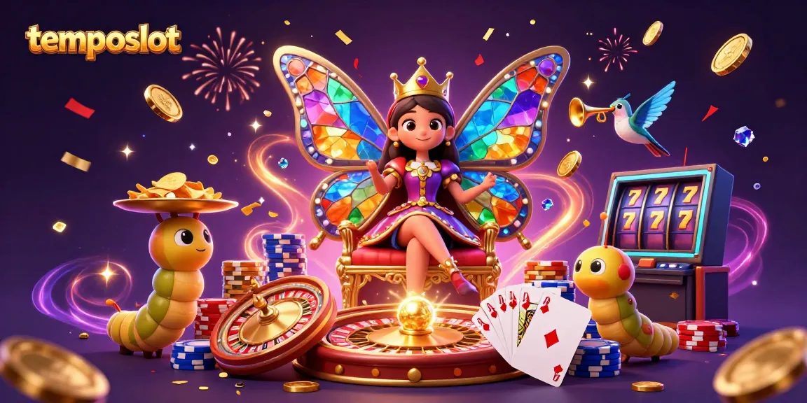 Menangkan permainan di temposlot dengan ilustrasi kasino 3D berwarna-warni dan berenergi.