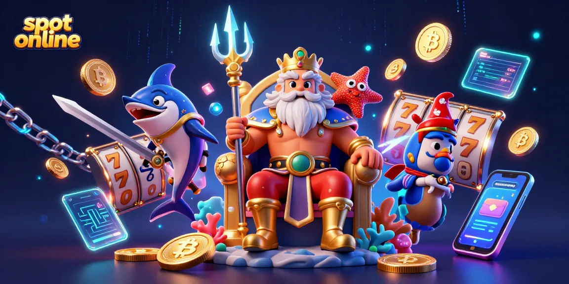 Engage with slot online excitement in a vibrant 3D fantasy scene featuring sea king Neptune.
