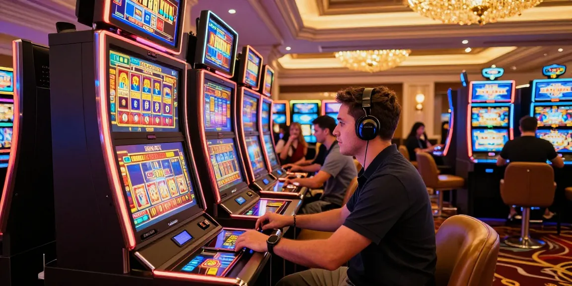 Pemain bersemangat bermain mesin slot LUXURY777 di kasino mewah dengan atmosfer yang mendebarkan.