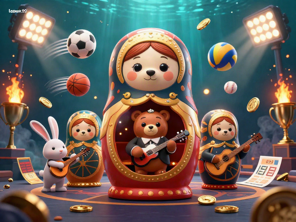 Experience the excitement of lapak99 with vibrant casino-themed 3D illustration featuring unique characters.