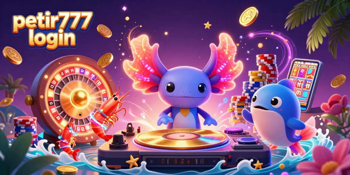 Experience the excitement of petir777 login with vibrant casino elements and engaging underwater characters.