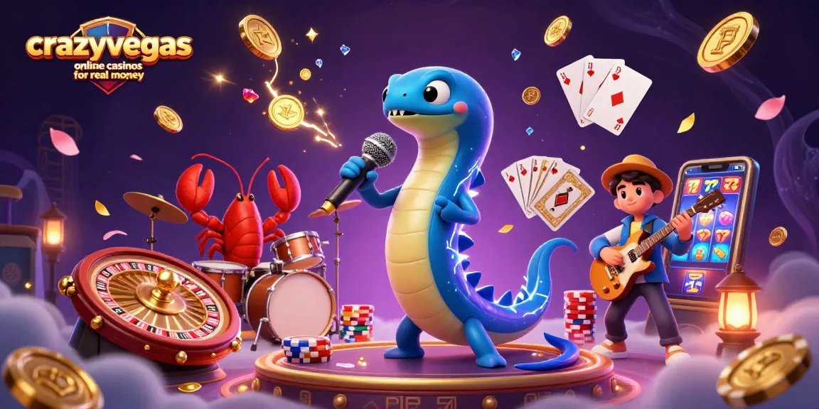 Cascade golden coins and thrilling games at crazyvegas online casinos for real money with lively DJ performance.