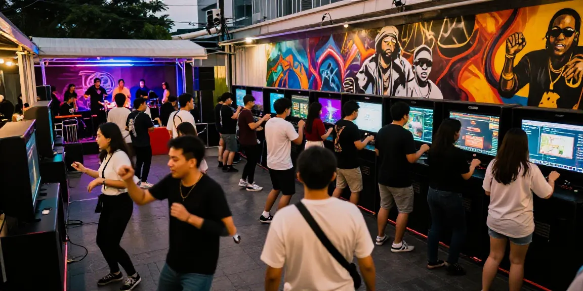 Luxury138 event on https://jakartabeat.net with vibrant crowd enjoying music and gaming activities.