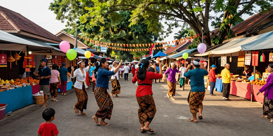 Leci123 suasana meriah di festival lokal, masyarakat berkumpul dan berpartisipasi dalam tarian tradisional.
