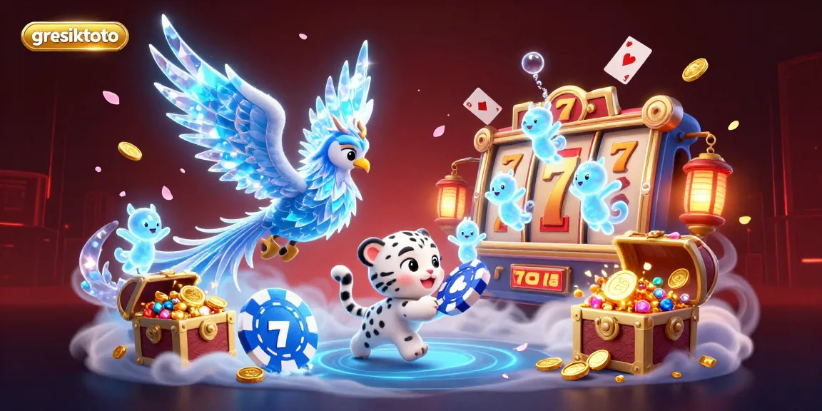 Experience the thrilling ambiance of gresiktoto with a magical ice phoenix and captivating casino elements.