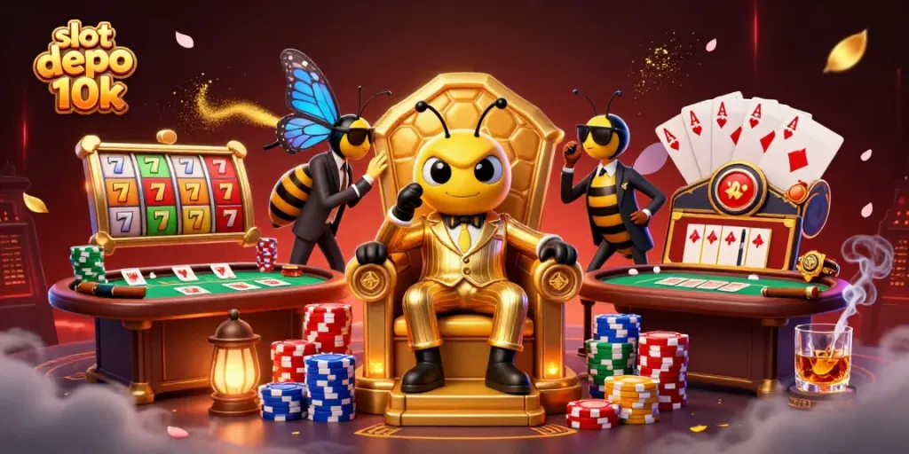 Experience thrilling gameplay with slot depo 10k featuring a bumblebee mob boss in a vibrant 3D casino