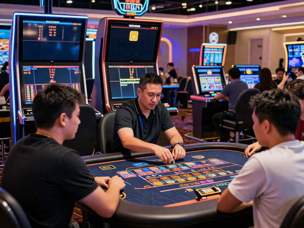 Active online gambling moment at a modern virtual Toto casino, showcasing player engagement and excitement.