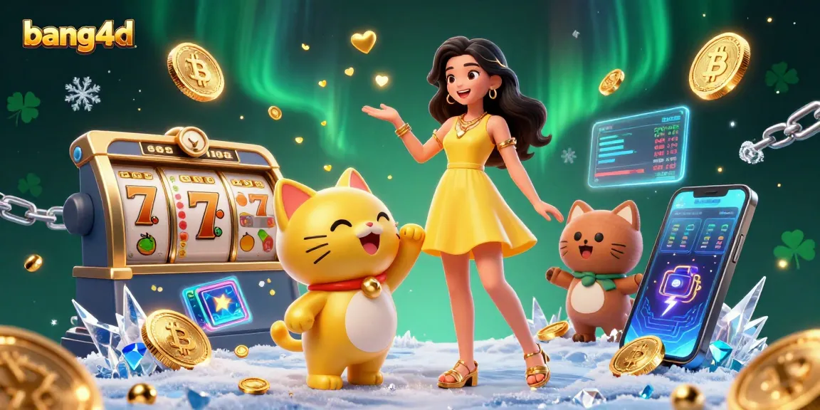 Experience excitement with bang4d's vibrant slot games, featuring captivating characters and crypto elements.