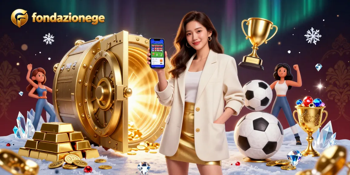Experience thrilling betting with fondazionege as a friendly Asian woman showcases a sports betting app.