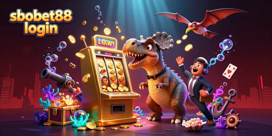 Experience sbobet88 login in a thrilling scene with slot machines and vibrant casino action.