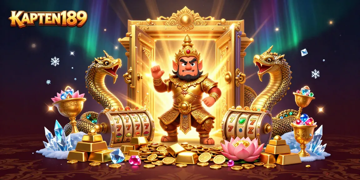 Permainan Slot Gacor KAPTEN189 dengan penjaga kuil Thailand dan naga berkilau emas