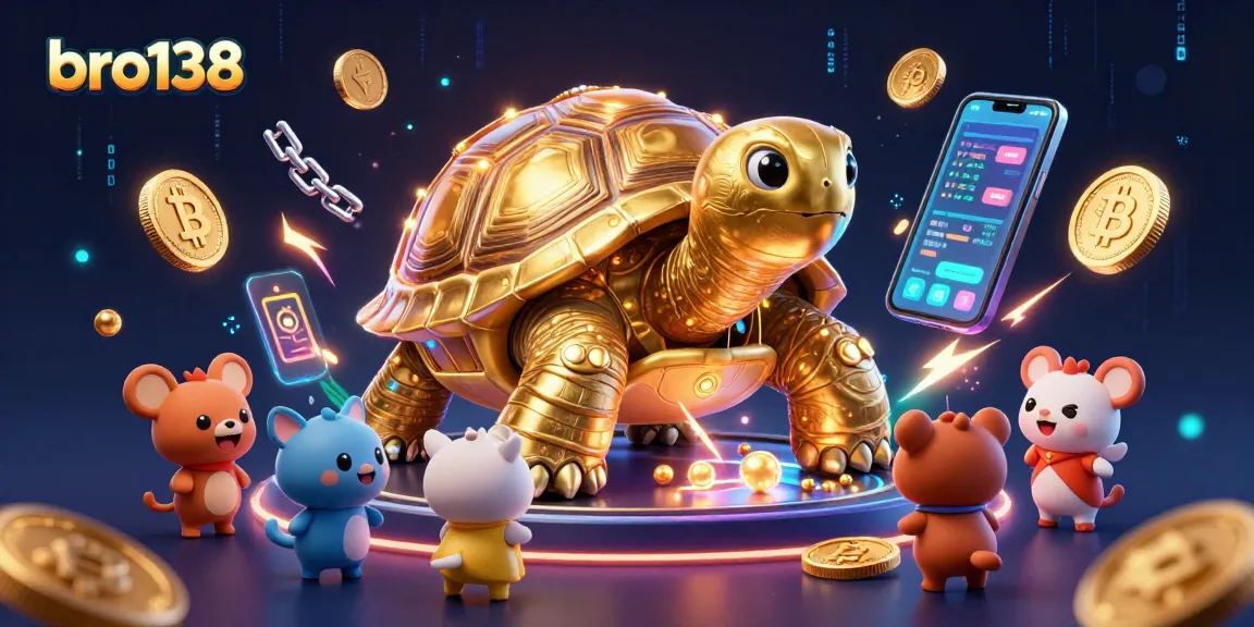 Play exciting slots at bro138 with a golden tortoise pinball machine and crypto elements.
