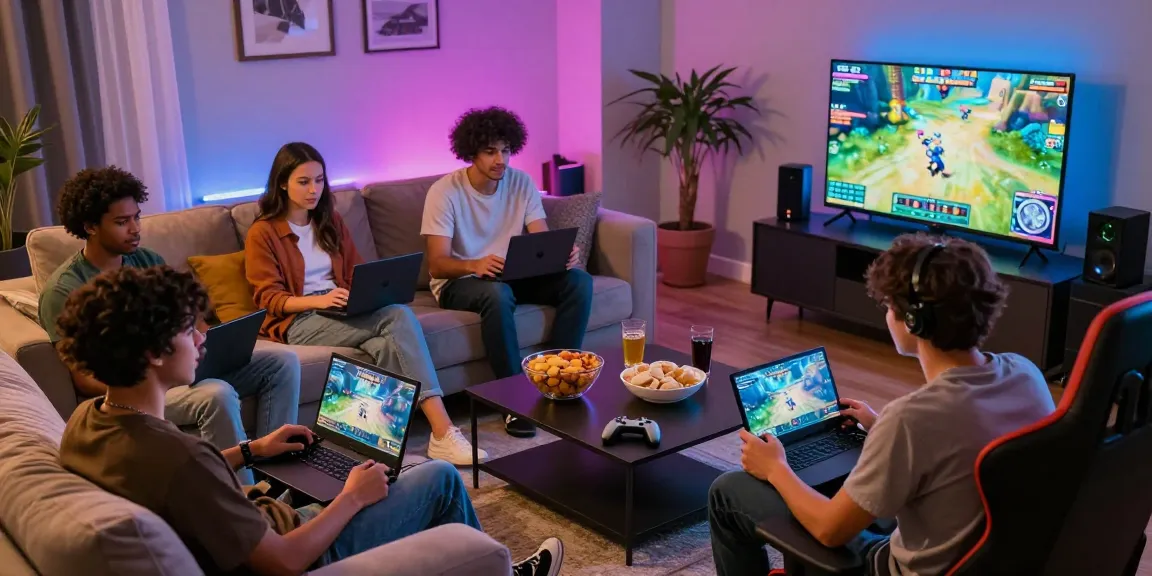 Pengalaman bermain game GG Soft dengan teman-teman di ruang tamu yang nyaman.