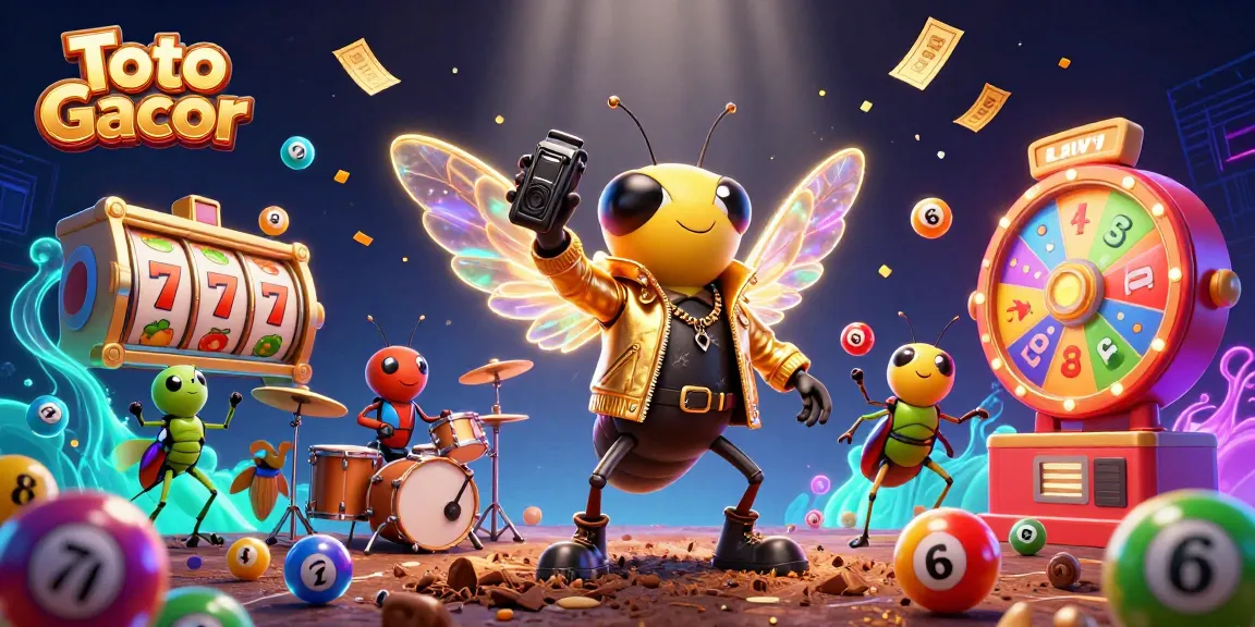 Toto Gacor menghadirkan cicada rock star 3D dan elemen kasino berwarna-warni.