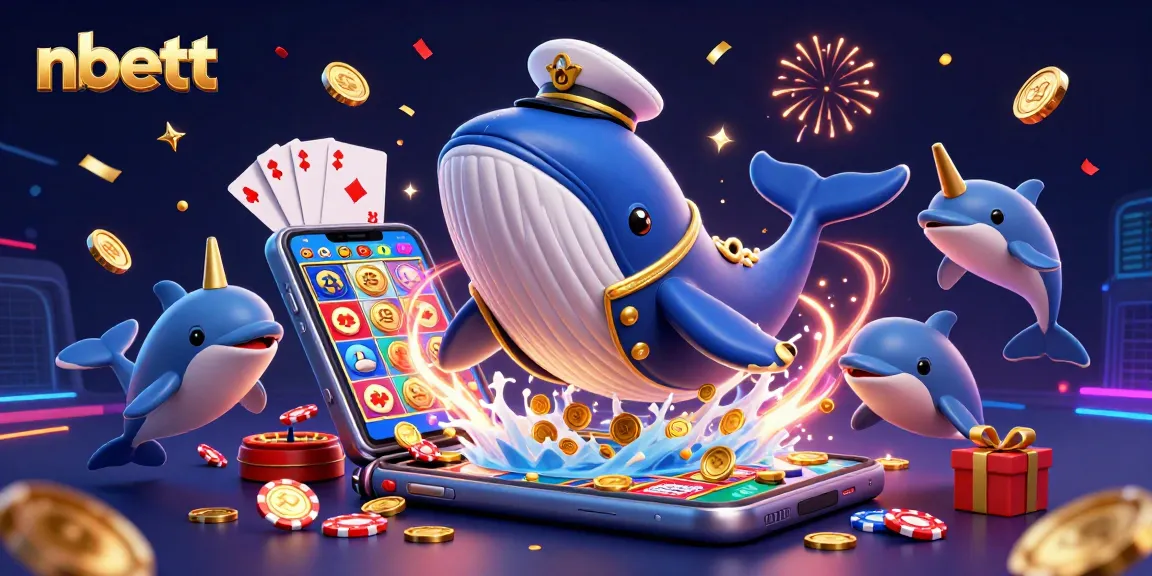 Experience the thrill of nbett as a cartoon whale and friends celebrate in a sea of coins!