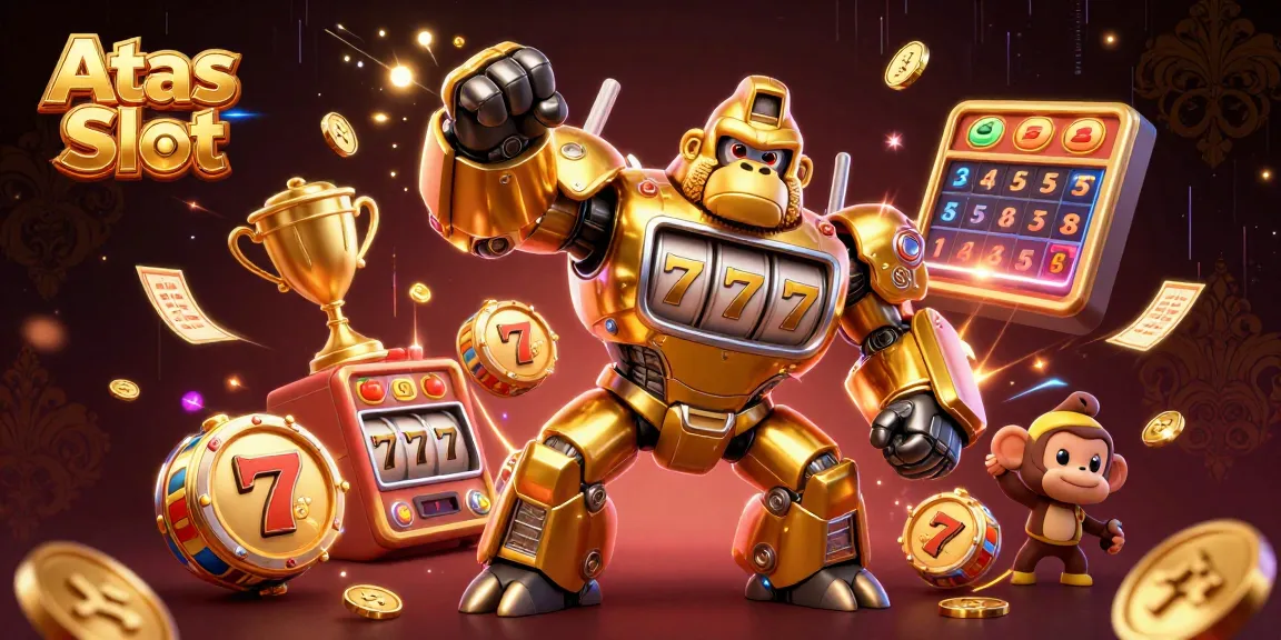 Experience Atas Slot with immersive visuals and dynamic gaming features in this captivating 3D illustration.