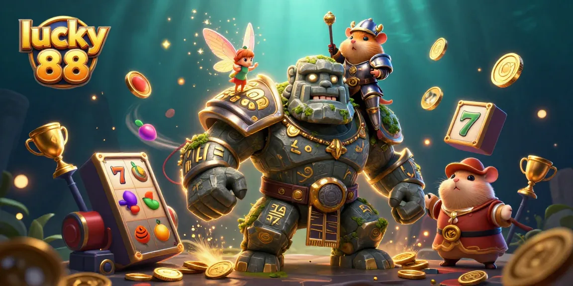 Experience thrilling gameplay with lucky 88 slot symbols and vibrant characters in this captivating casino scene.