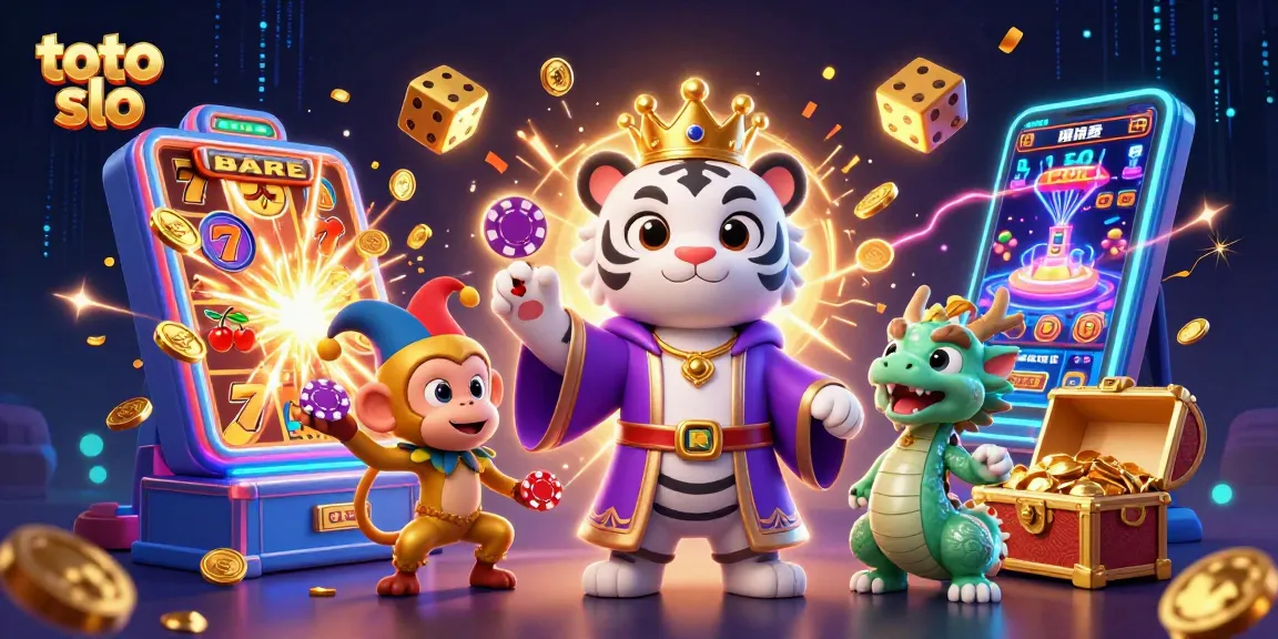 Spin and win at toto slo with a vibrant scene featuring a royal tiger and playful monkey.