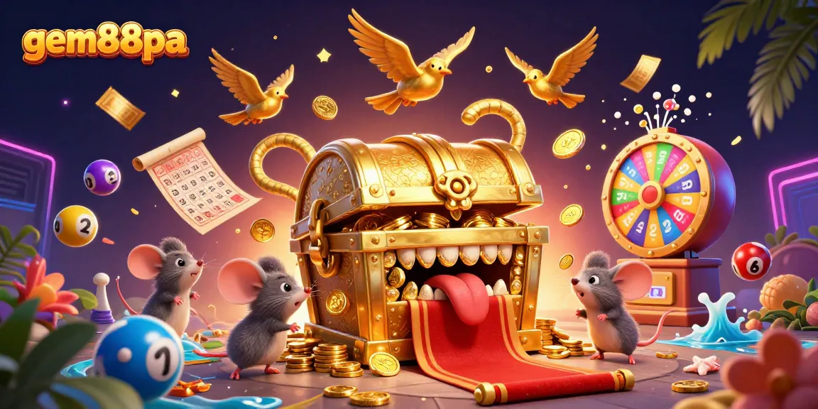 Experience the thrills of gem88pa with vibrant lottery balls and exciting gaming elements in action.