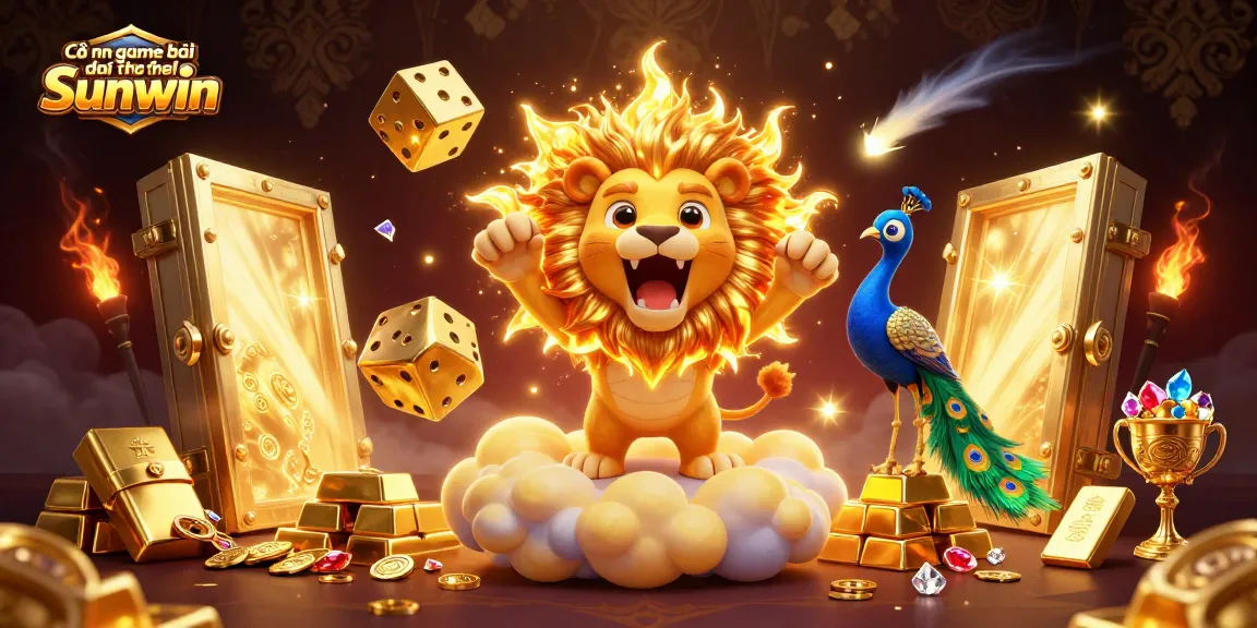 Cổng game bài đổi thưởng Sunwin offers immersive gameplay with stunning graphics featuring the roaring sun lion and dazzling gold elements.