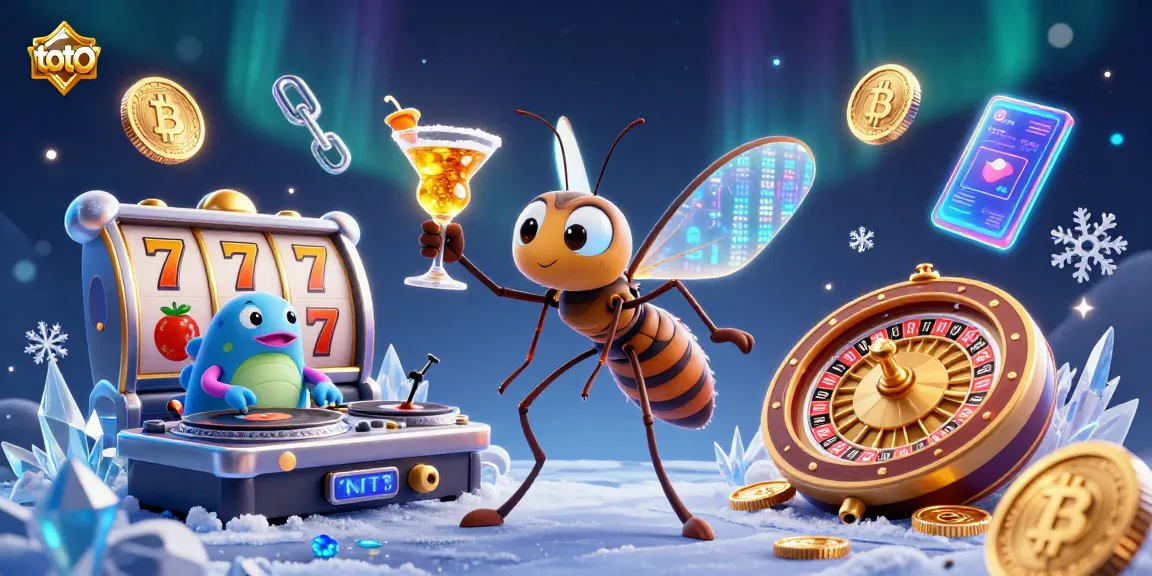 Engage with the thrilling world of toto as a casino mascot, surrounded by dynamic slot elements.