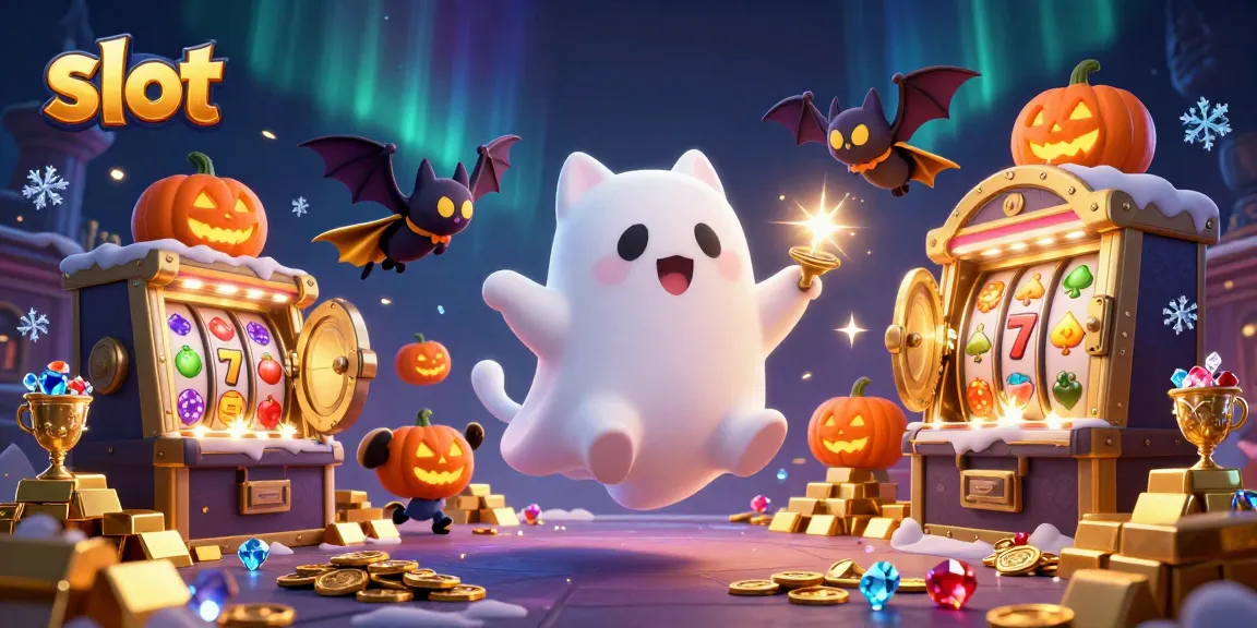 Menangkan slot dengan simbol ceria dan karakter kasino yang menakutkan di ilustrasi 3D.