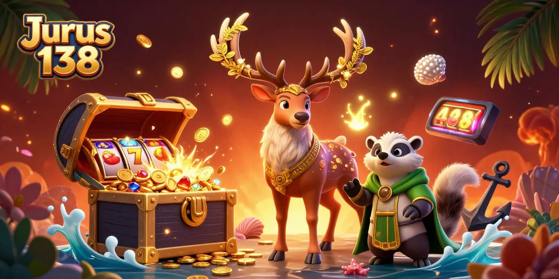 Engage in thrilling gameplay at Jurus 138, featuring vibrant 3D casino elements and immersive characters.